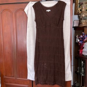 Dressbarn Vintage Brown Lace Overlay Dress Size 8